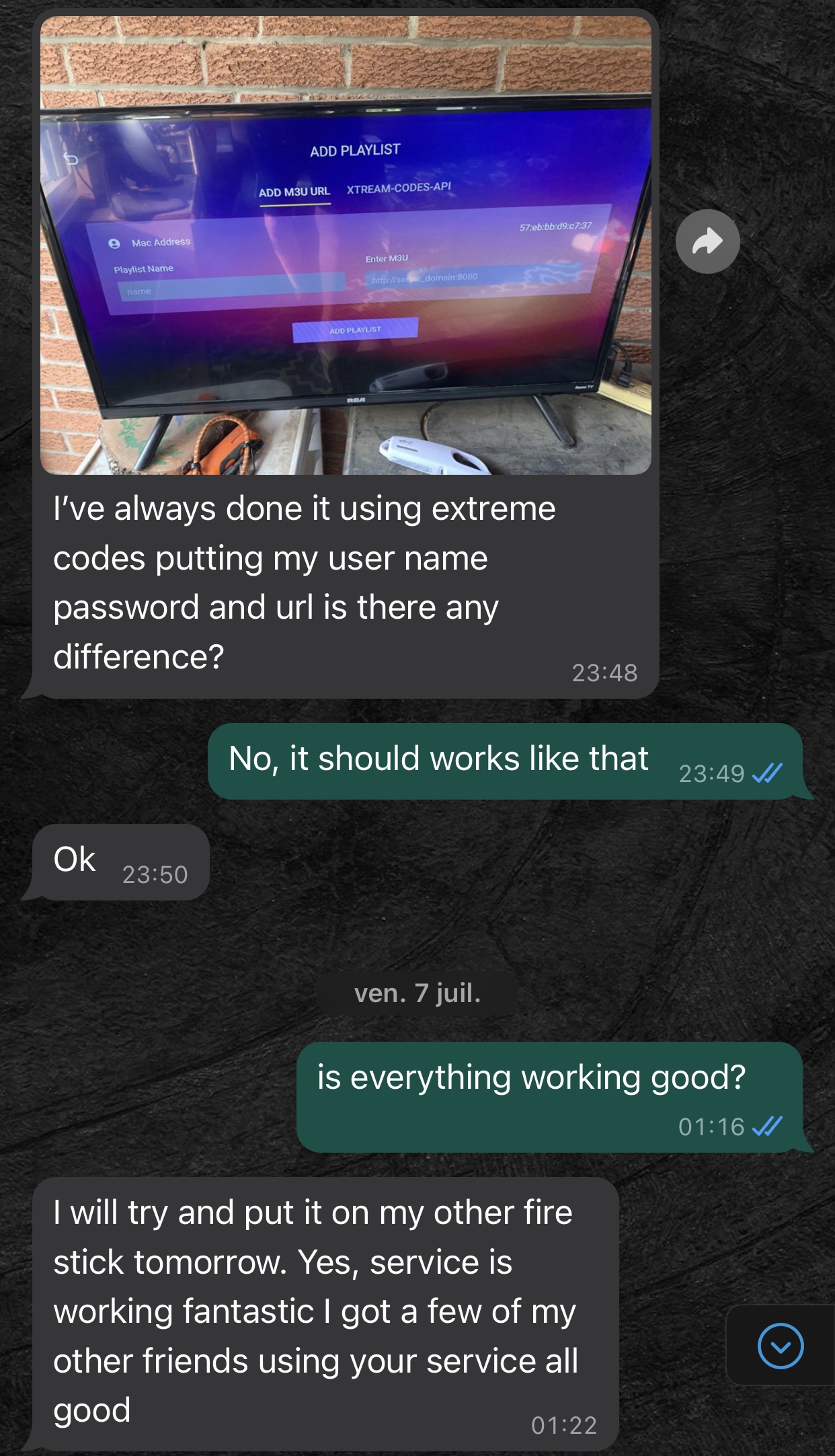 Customer testimonials for HazelnuTV - Best IPTV USA and Canada service with WhatsApp reviews